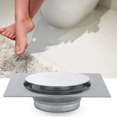 Stainless Steel Push Floor Drain Waste 6x6