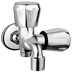 Two-Way Double Bib Tap – Brass Finish for Bathrooms & Kitchens