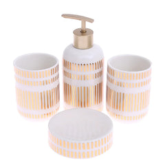 Elegant 4pc White Ceramic Bath Set – Stylish & Useful