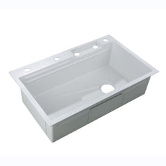 Modern White Piano Waterfall Kitchen Sink | 304 SS