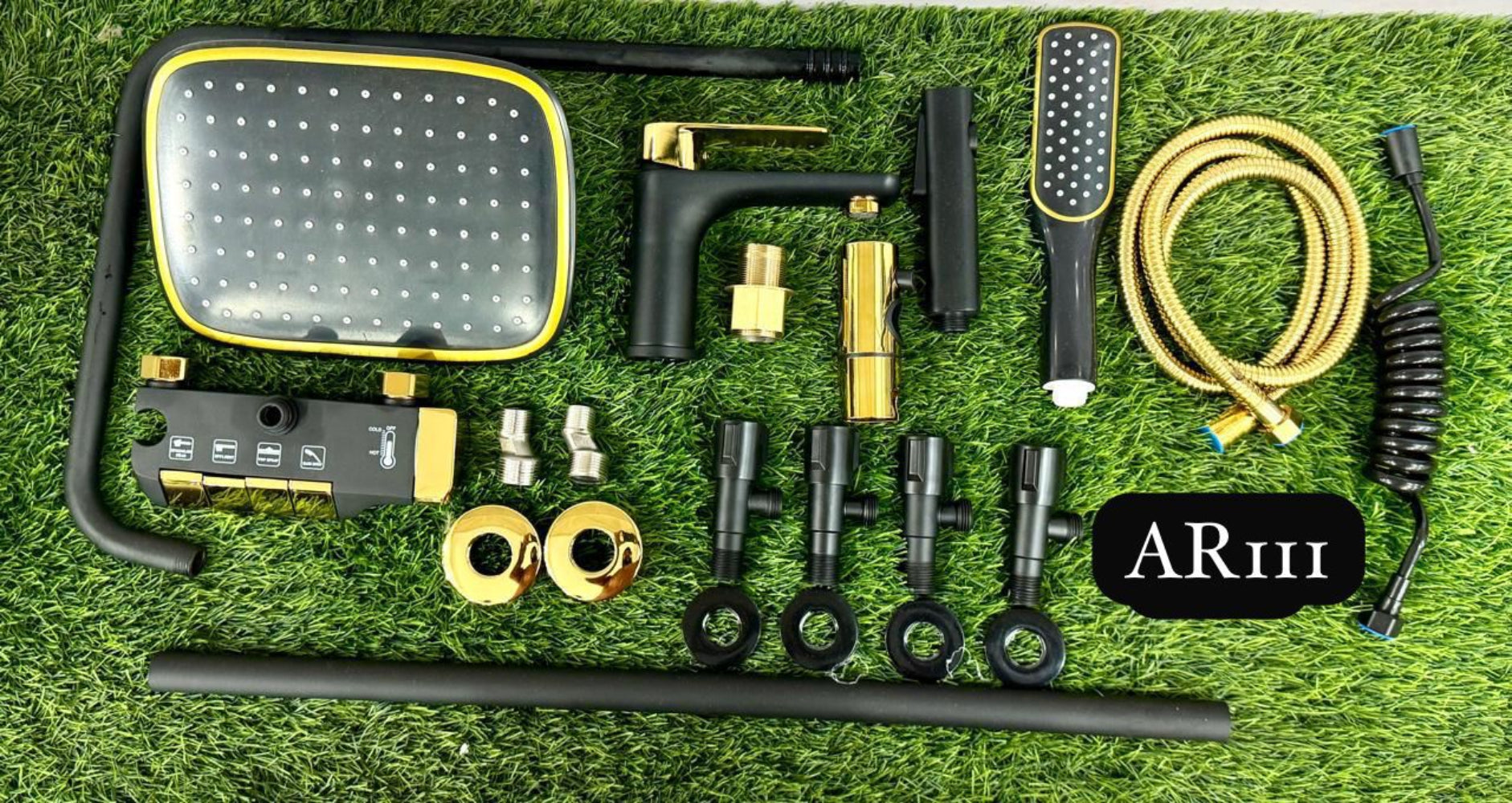 Stainless Steel 8 Pcs Shower Set – Brushed Nickel Finish