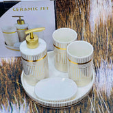 Elegant 4pc White Ceramic Bath Set – Stylish & Practical