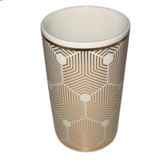 Luxury 4pc White & Gold Bath Set – Dispenser, Holder, Dish