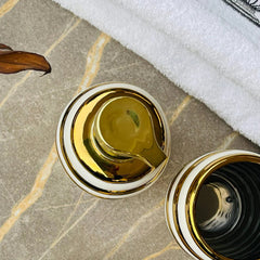 4pc Ceramic Bathroom Set – Dispenser, Dish, Cup & Holder