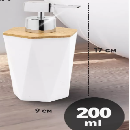 Premium Hand Soap Dispenser – Liquid Soap, Shampoo, Hand Wash, Sanitizer, Lotion Bottle – Durable Plastic with Elegant Wooden Lid – Ideal for Kitchen & Washbasin (Pack of 1)