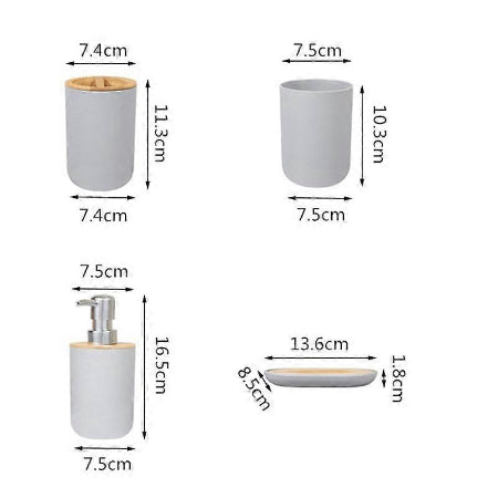 "Bathroom Accessories Set – Soap Dispenser, Bottle, and Dish for Stylish Bath Décor"