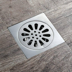 "Stainless Steel Floor Drain – Square Shower & Kitchen Drain with Deodorant & Hair Strainer"