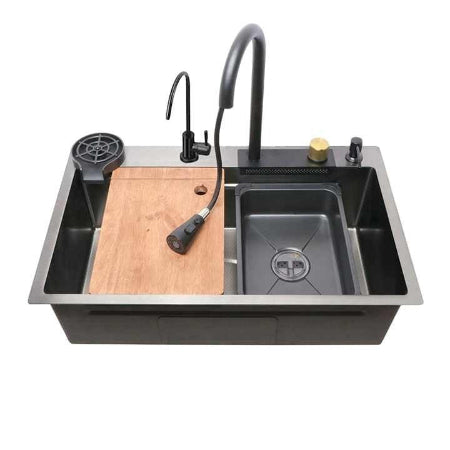 Custom Flying Rain Smart Faucet Kitchen Sink with Cup Washer – Stainless Steel 304
