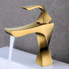 Modern Brass Spiral Bathroom Faucet — Unique Design & Durable Build