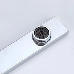 Stainless Steel L-Shape Kitchen Faucet | Silver-Black | 360° Rotatable