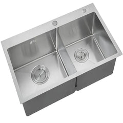 Stainless Steel Kitchen Sink Bowl  Double| HM82×45cm | Extra-Wide & Heavy-Duty