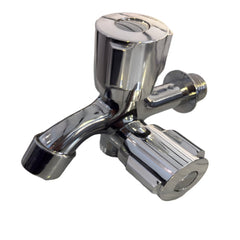 Two-Way Double Bib Tap – Brass Finish for Bathrooms & Kitchens