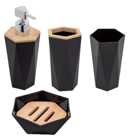 Premium Hand Soap Dispenser – Liquid Soap, Shampoo, Hand Wash, Sanitizer, Lotion Bottle – Durable Plastic with Elegant Wooden Lid – Ideal for Kitchen & Washbasin (Pack of 1)