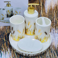 Elegant 4pc White Ceramic Bath Set – Stylish & Practical