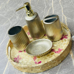 Luxury 4pc Gold Ceramic Bath Set – Elegant & Functional