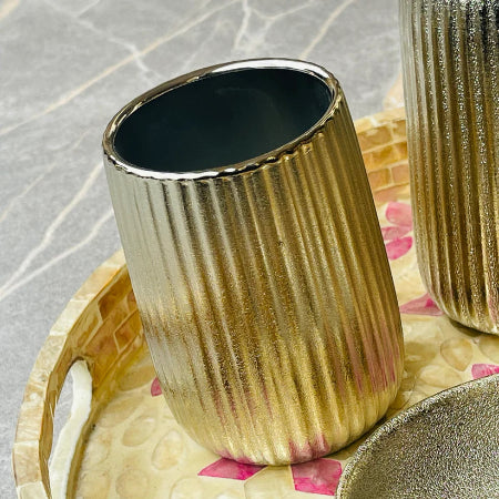 Luxury 4pc Gold Ceramic Bath Set – Elegant & Functional