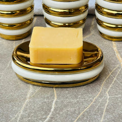 "4-Piece Ceramic Bath Accessory Set – Stylish Bathroom Decor & Organizer"