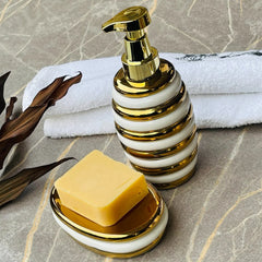 "4-Piece Ceramic Bath Accessory Set – Stylish Bathroom Decor & Organizer"