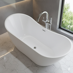 Freestanding Oval Soaking Bathtub – Solid Surface Tub